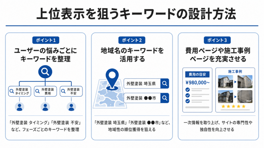 上位表示を狙うキーワードの設計方法